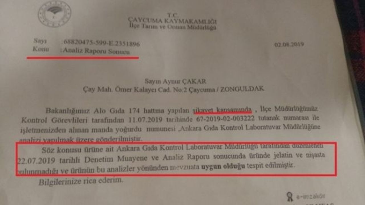 Çaycuma manda yoğurdu üreticisinden açıklama