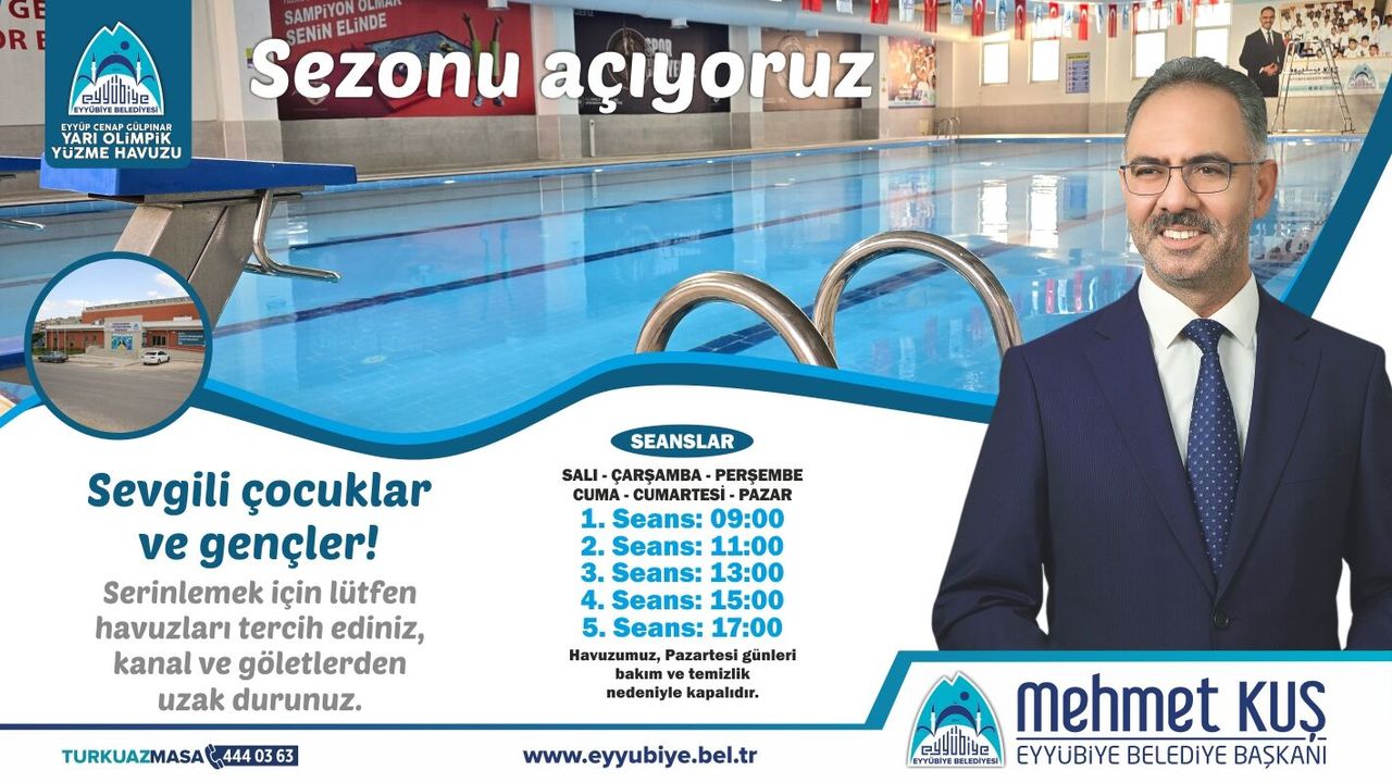Eyyübiye’de Yüzme Havuzu Sezonu 10 Haziran’da Açılıyor