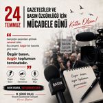 Şükrü Dolaş'tan 24 Temmuz Basın Özgürlüğü Mesajı