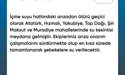 Şanlıurfa’da 6 mahallede su kesintisi!