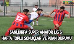 Şanlıurfa Süper Amatör Lig 6. Hafta Toplu Sonuçlar Ve Puan Durumu