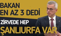 Bakan En Az 3 Dedi: Zirvede Hep Şanlıurfa Var