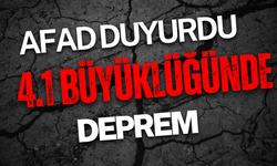 4.1 Büyüklüğünde Deprem Meydana Geldi