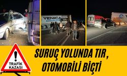 Suruç Yolunda TIR, Otomobili Biçti: Sürücü Ölümden Döndü