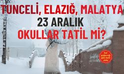 23 Aralık Tunceli, Elazığ ve Malatya'da okullar tatil mi? son dakika kar tatili haberleri