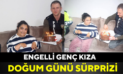 Ceylanpınar'da Polislerden Engelli Genç Kıza Doğum Günü Sürprizi