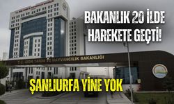 Bakanlık 20 İlde Harekete Geçti! Şanlıurfa Yine Yok