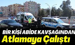 Bir Kişi Abide Kavşağından Atlamaya Çalıştı