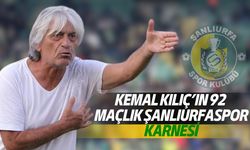 Kemal Kılıç’ın 92 Maçlık Şanlıurfaspor Karnesi