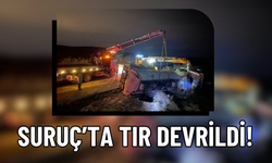 Suruç'ta Yağışlı Hava Kaza Getirdi! Tır Devrildi