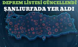 Deprem Listesi Güncellendi: Listede Şanlıurfada Yer Aldı