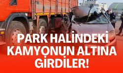 Şanlıurfa’da Park Halindeki Kamyonun Altına Girdiler!