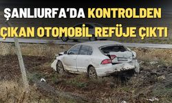 Şanlıurfa’da Kontrolden Çıkan Otomobil Refüje Çıktı