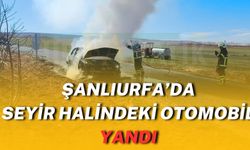 Şanlıurfa'nın Birecik İlçesinde Seyir Halindeki Otomobil Yandı