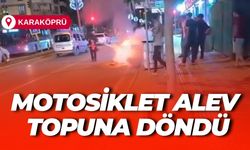 Karaköprü’de Seyir Halindeki Motosiklet Küle Döndü