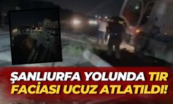 Şanlıurfa’da Korkutan Kaza! TIR Elektrik Direğine Saplandı