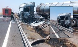 Mardin-Şanlıurfa Karayolunda Bitkisel Yağ Yüklü Tanker Alev Topuna Döndü!