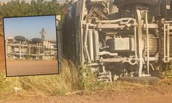 Şanlıurfa Bozova’da Beton Mikseri Şarampole Devrildi