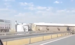 Şanlıurfa’da Korku Dolu Anlar! Tankerli Tır Devrildi