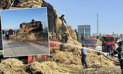 Şanlıurfa’dan Yola Çıkan Saman Yüklü Tır Alev Alev Yandı! Otoyol Trafiğe Kapandı
