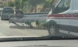 Akabe TOKİ İnişinde Otomobil Takla Attı