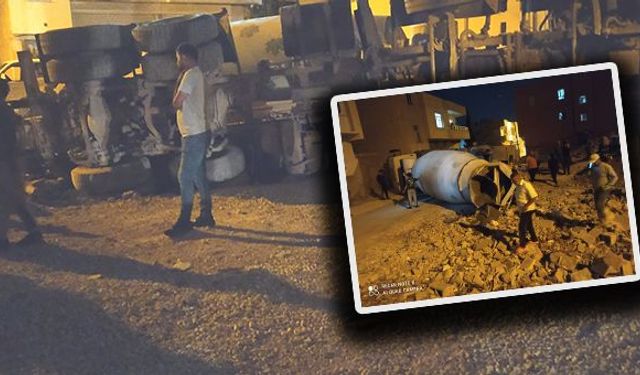 Viranşehir ilçesinde beton mikseri devrildi