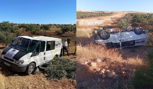 Bozova’da minibüs şarampole devrildi: Yaralılar var!