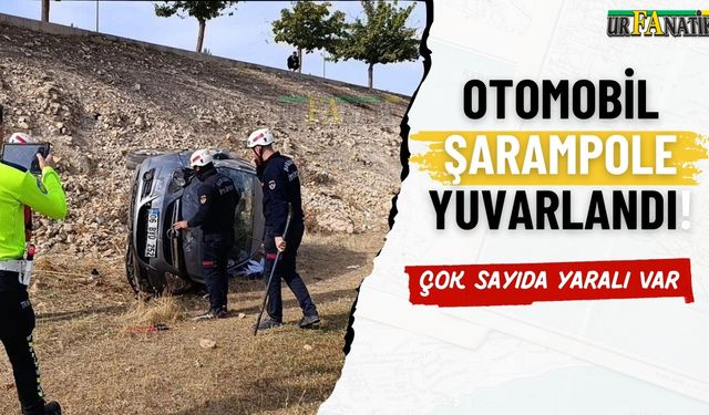 Akçakale çevreyolunda otomobil şarampole yuvarlandı!