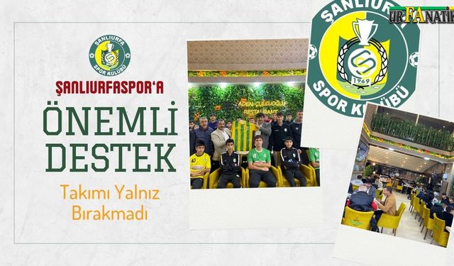 Şanlıurfaspor'a Önemli Destek