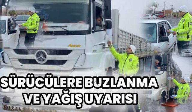 Şanlıurfa Bölge Trafik Polisi, Sürücülere Kış Uyarısı Yapıyor