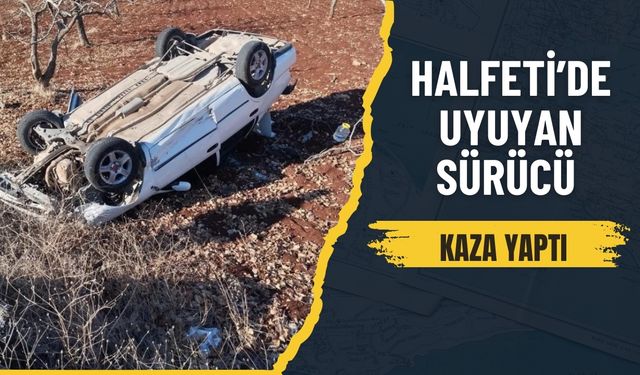 Halfeti’de Uyuyan Sürücü Kaza Yaptı