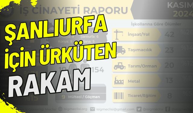 Kasım Ayında Şanlıurfa İçin Ürküten Rakam