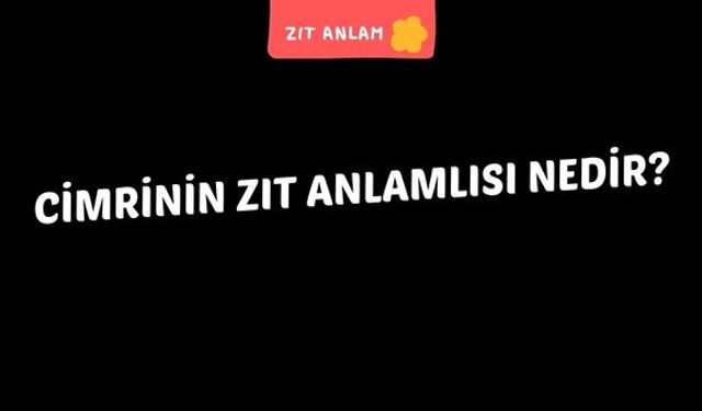 Cimrinin Zıt Anlamlısı Nedir?