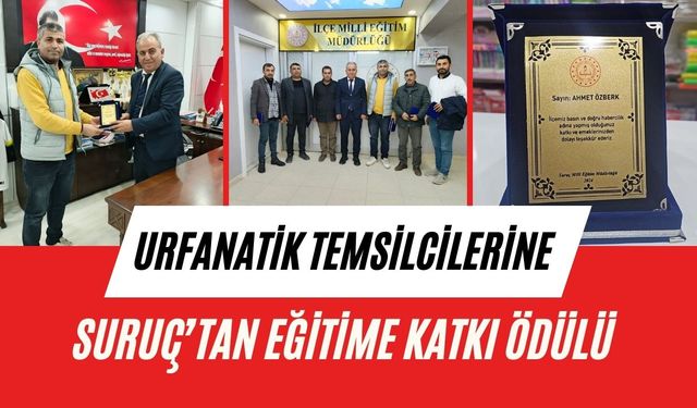 Urfanatik Temsilcilerine Suruç’tan Çifte Teşekkür Ödülü