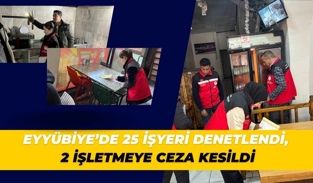 Eyyübiye’de 25 İşyeri Denetlendi, 2 İşletmeye Ceza Kesildi