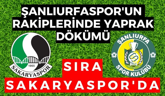 Şanlıurfaspor'un Rakiplerinde Yaprak Dökümü: Sıra Sakarya'da