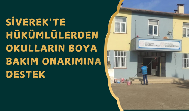 Siverek’te Hükümlülerden Okulların Boya Bakım Onarımına Destek