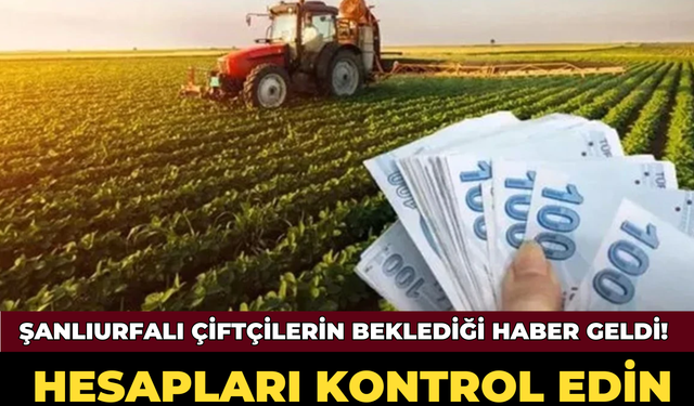 Şanlıurfalı Çiftçilerin Beklediği Haber Geldi! Hesapları Kontrol Edin