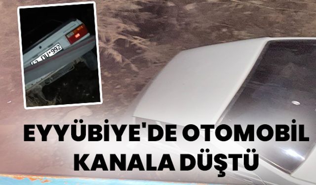 Eyyübiye’de Otomobil Kanala Düştü, Sürücü Sağ Kurtuldu