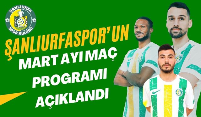 Şanlıurfaspor'un 27, 28 ve 29. Hafta Maç Programı Açıklandı