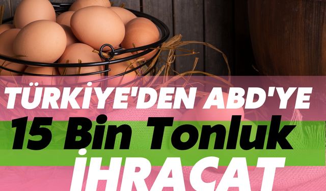 Türkiye'den ABD'ye 15 Bin Tonluk İhracat