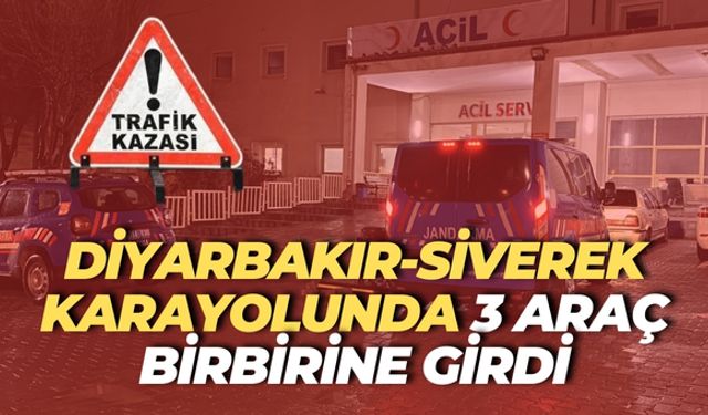 Diyarbakır-Siverek Karayolunda 3 Araç Birbirine Girdi: Yaralılar Var