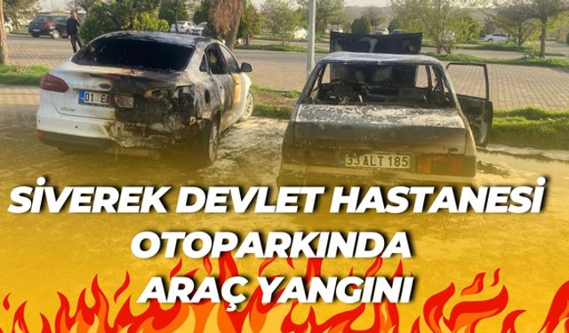 Siverek Devlet Hastanesi Otoparkında Araç Yangını