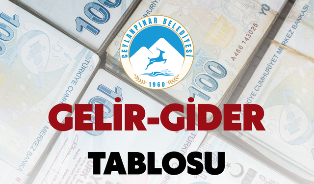 Ceylanpınar Belediyesi’nin 3 Aylık Gelir-Gider Tablosu