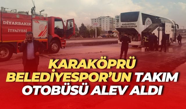 Karaköprü Belediyespor’un Takım Otobüsü Alev Aldı, Facia Kıl Payı Atlatıldı
