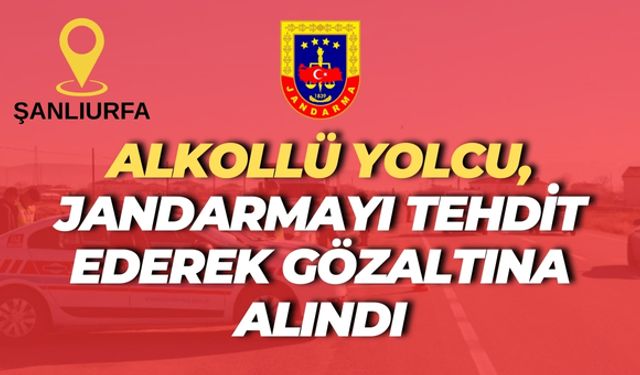 Şanlıurfa’da Alkollü Yolcu, Jandarmayı Tehdit Ederek Gözaltına Alındı