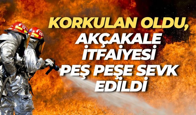Akçakale’de İtfaiye Araçları Peş Peşe Olay Bölgesine Sevk Edildi