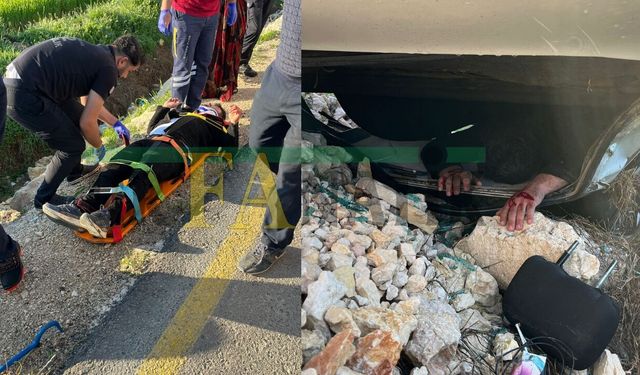 Harran'da Lastiği Patlayan Otomobil Takla Attı!