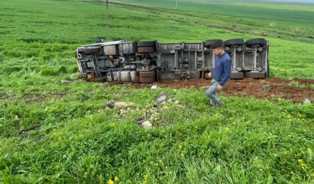 Şanlıurfa’da Tır Şarampole Yuvarlandı, Sürücü Yaralandı