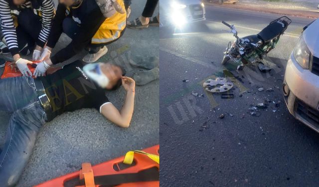 Birecik'te Otomobil ile Motosiklet Çarpıştı